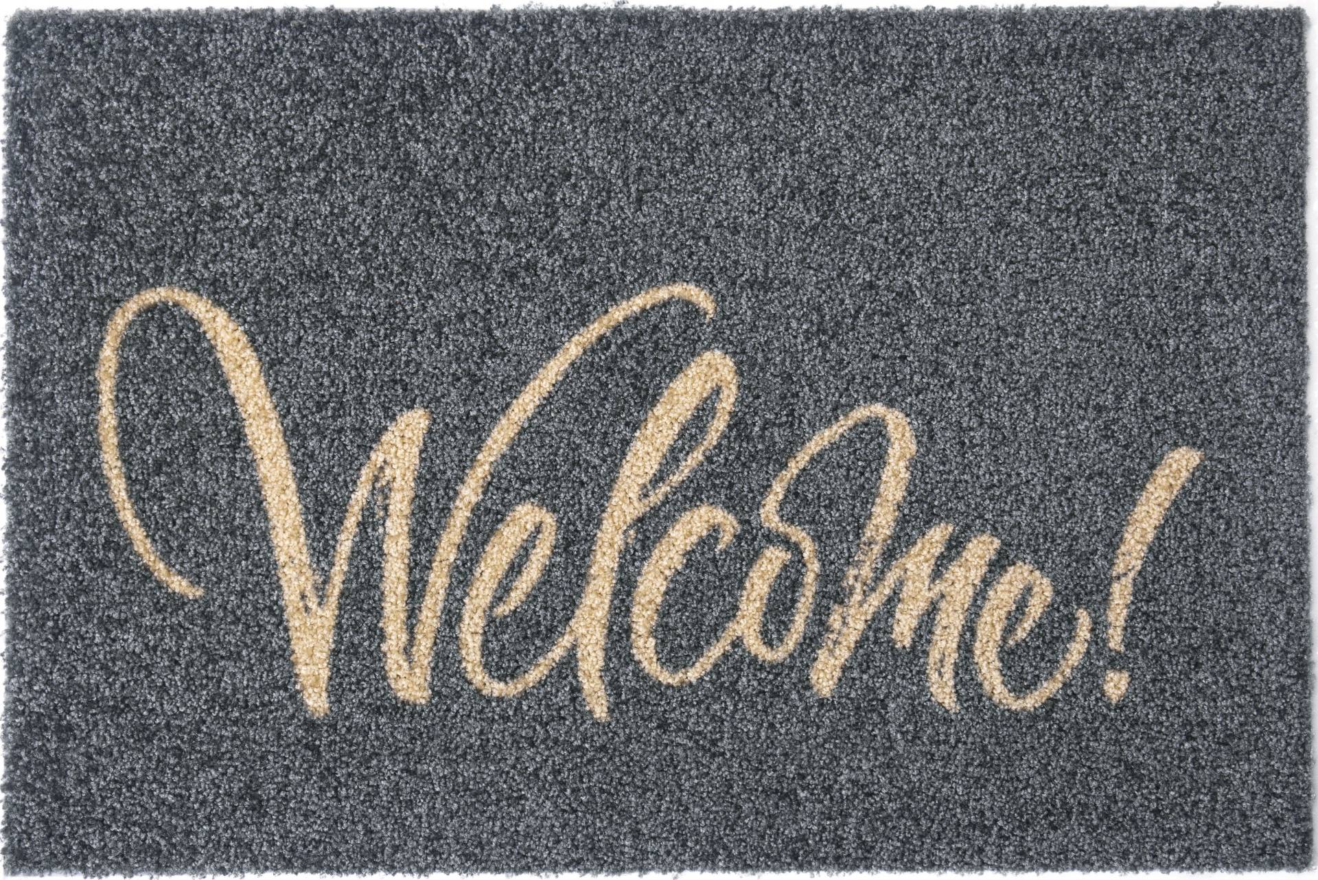 my home Fussmatte »Bente, Welcome«, rechteckig, Schmutzfangmatte, mit Spruch, In- und Outdoor geeignet, waschbar von My Home