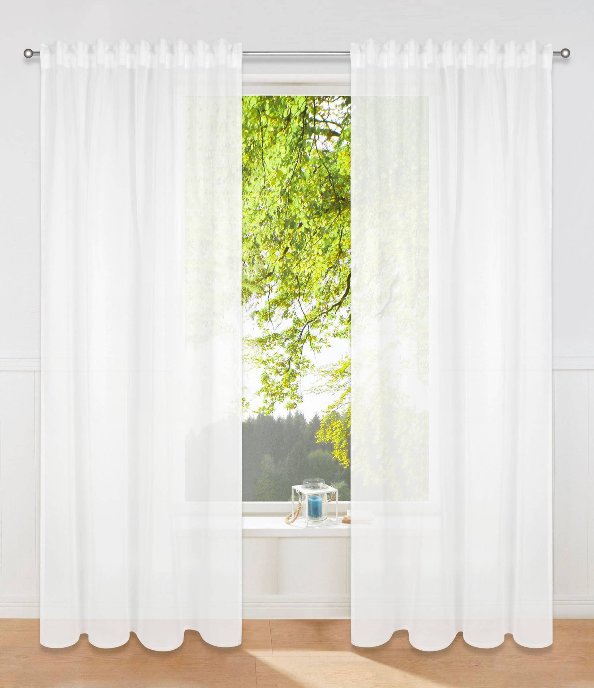 my home Gardine »Dolly«, (2 St.), transparent, Polyester, gewebt, unifarben von My Home