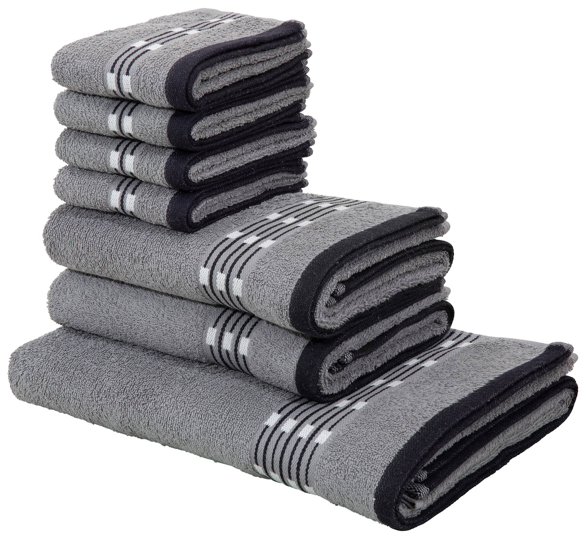 my home Handtuch Set »Jonnie«, Set, 7 tlg., Walkfrottee, Handtücher aus 100% Baumwolle, Handtuchset mit gemusterter Bordüre my home Handtuch Set »Jonnie«, Set, 7 tlg., Walkfrottee, Handtücher aus 100% Baumwolle, Handtuchset mit gemusterter Bordüre von My Home