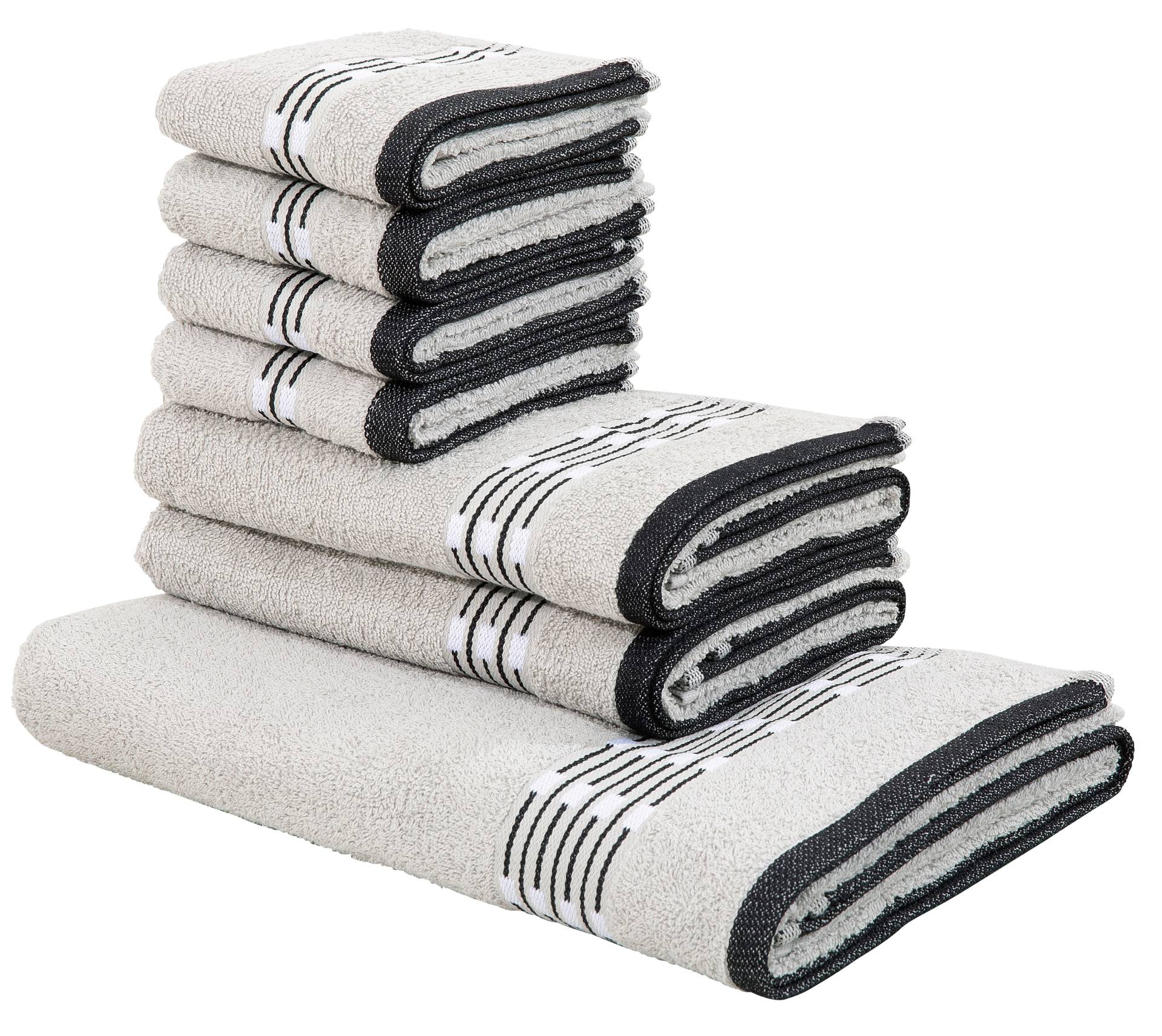 my home Handtuch Set »Jonnie«, Set, 7 tlg., Walkfrottee, Handtücher aus 100% Baumwolle, Handtuchset mit gemusterter Bordüre my home Handtuch Set »Jonnie«, Set, 7 tlg., Walkfrottee, Handtücher aus 100% Baumwolle, Handtuchset mit gemusterter Bordüre von My Home