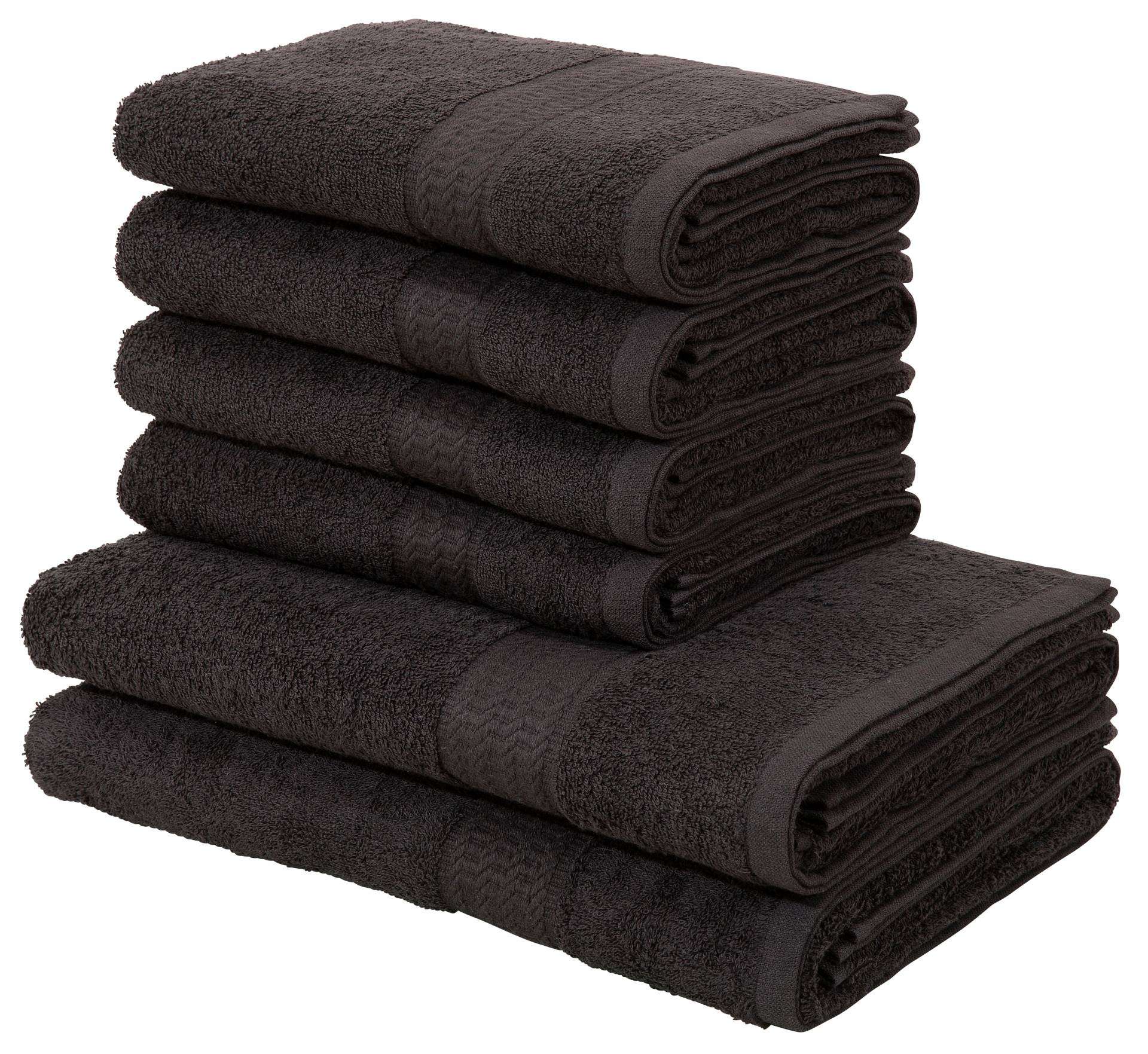 my home Handtuch Set »Juna, als Set und Serie, 2 Duschtücher (70x140) 4 Handtücher (50x100)«, 6 tlg., Walkfrottee, 100% Baumwolle, mit Bordüre, Uni-Farben, weich my home Handtuch Set »Juna, als Set und Serie, 2 Duschtücher (70x140) 4 Handtücher (50x100)«, 6 tlg., Walkfrottee, 100% Baumwolle, mit Bordüre, Uni-Farben, weich von My Home