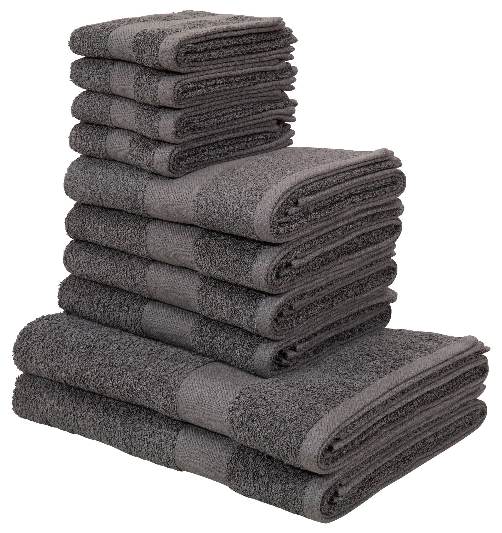 my home Handtuch Set »Melli, 2 Duschtücher 70x140, 4 Handtücher 50x100, 4 Gästetücher 30x50«, Set, 10 tlg., Walkfrottee, Handtuchset in dezenten Farben mit Bordüre, 100% Baumwoll-Handtücher my home Handtuch Set »Melli, 2 Duschtücher 70x140, 4 Handtücher 50x100, 4 Gästetücher 30x50«, Set, 10 tlg., Walkfrottee, Handtuchset in dezenten Farben mit Bordüre, 100% Baumwoll-Handtücher von My Home