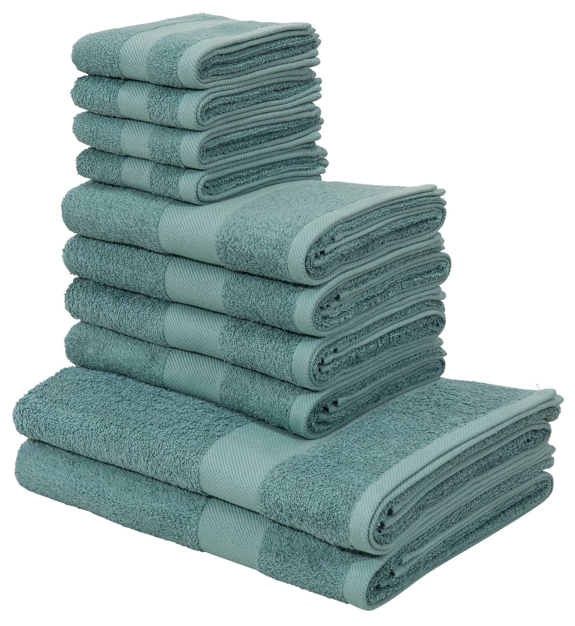 my home Handtuch Set »Melli, 2 Duschtücher 70x140, 4 Handtücher 50x100, 4 Gästetücher 30x50«, Set, 10 tlg., Walkfrottee, Handtuchset in dezenten Farben mit Bordüre, 100% Baumwoll-Handtücher my home Handtuch Set »Melli, 2 Duschtücher 70x140, 4 Handtücher 50x100, 4 Gästetücher 30x50«, Set, 10 tlg., Walkfrottee, Handtuchset in dezenten Farben mit Bordüre, 100% Baumwoll-Handtücher von My Home