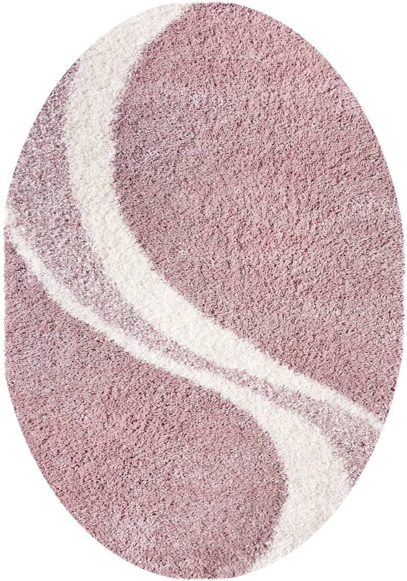 my home Hochflor-Teppich »Fantasy«, oval, Luxus Hochflor, Shaggy, modernes Design, weich & kuschelig, Wohnzimmer von My Home