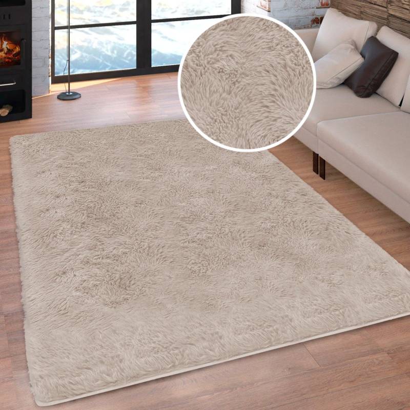 my home Hochflor-Teppich »Silky, besonders weich und kuschelig, sehr dichte Qualität«, rechteckig, 33 mm Höhe, rutschhemmend beschichtet, waschbar, uni, Wohnzimmer, Schlafzimmer von My Home