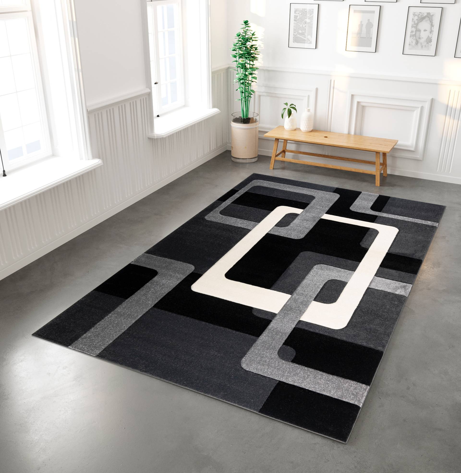 my home Teppich »Maxim«, rechteckig, Hoch-Tief-Effekt, Kurzflor, 3D-Design von My Home