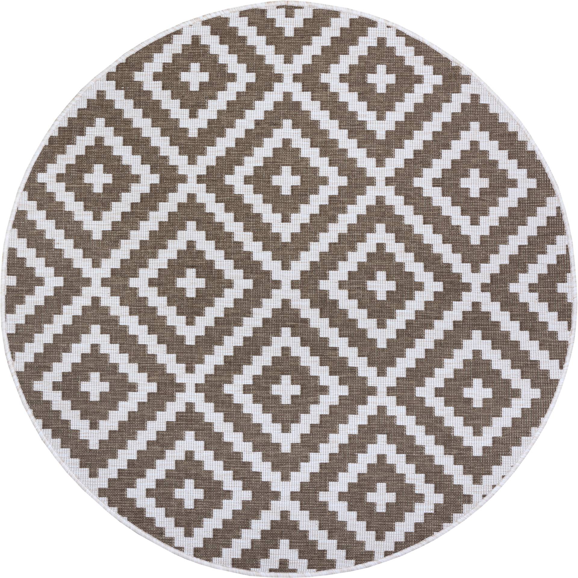 my home Teppich »Ronda Wendeteppich«, rund, Sisal-Optik, Flachgewebe, In- und Outdoor, geometrisches Boho Design von My Home