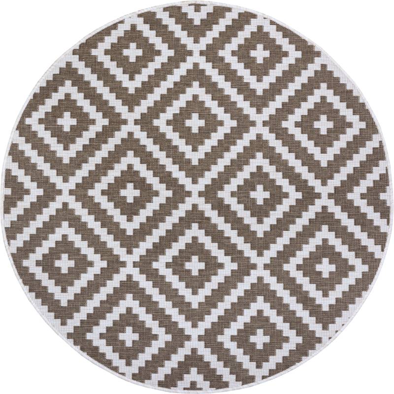 my home Teppich »Ronda Wendeteppich«, rund, 5 mm Höhe, Sisal-Optik, Flachgewebe, In- und Outdoor, geometrisches Boho Design von My Home