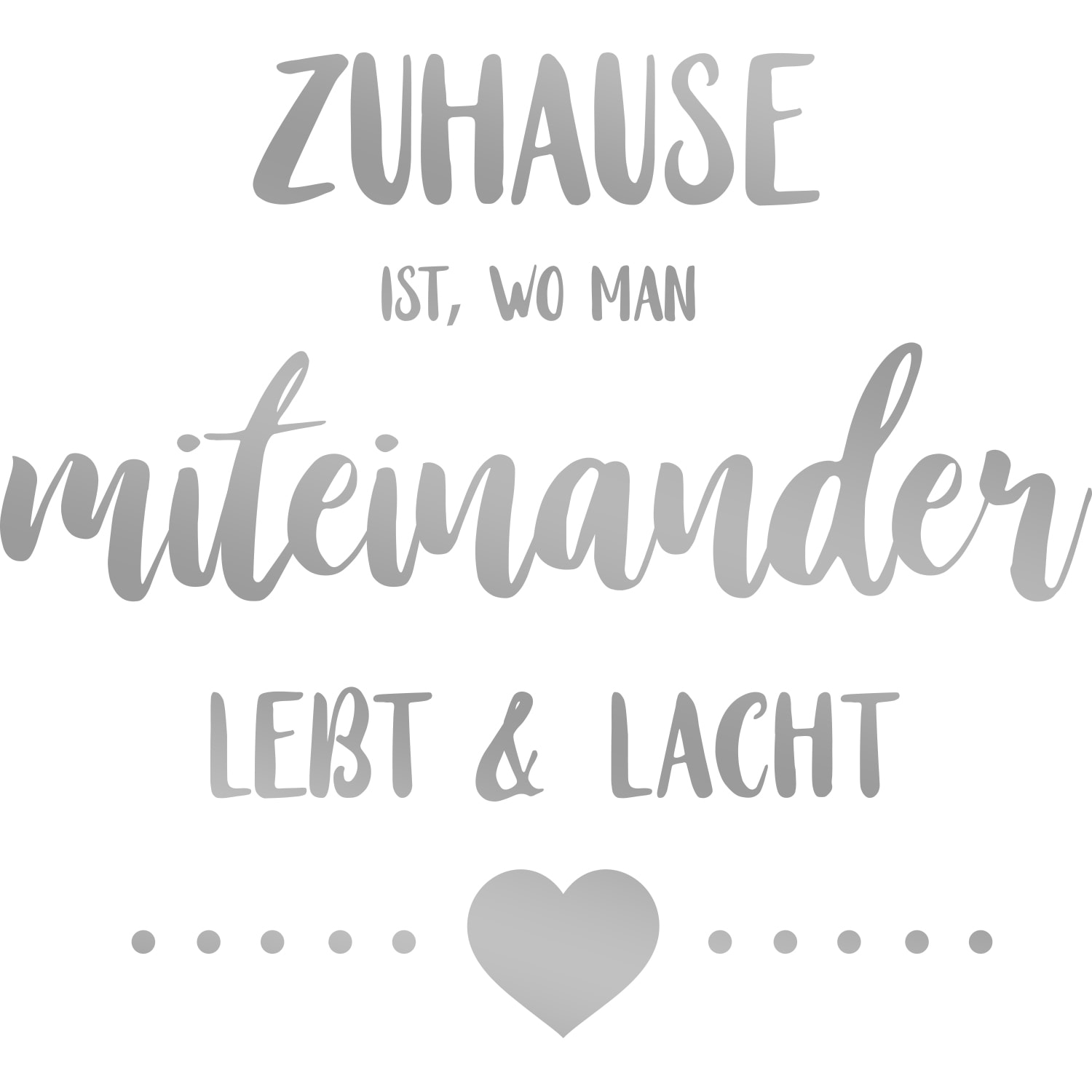 my home Wandtattoo »Zuhause ist, wo man miteinander lebt & lacht«, (1 St.), Wandaufkleber, selbstklebend, rückstandslos abziehbar von My Home