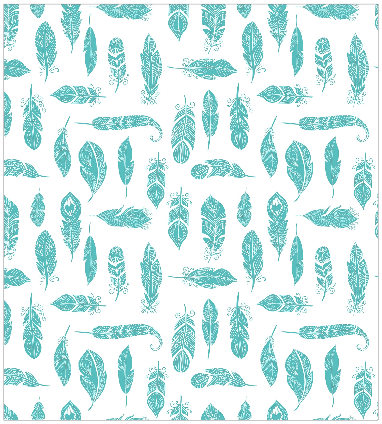 MySpotti Fensterfolie »Look Feathers turquois«, halbtransparent, glattstatisch haftend, 90 x 100 cm, statisch haftend von MySpotti