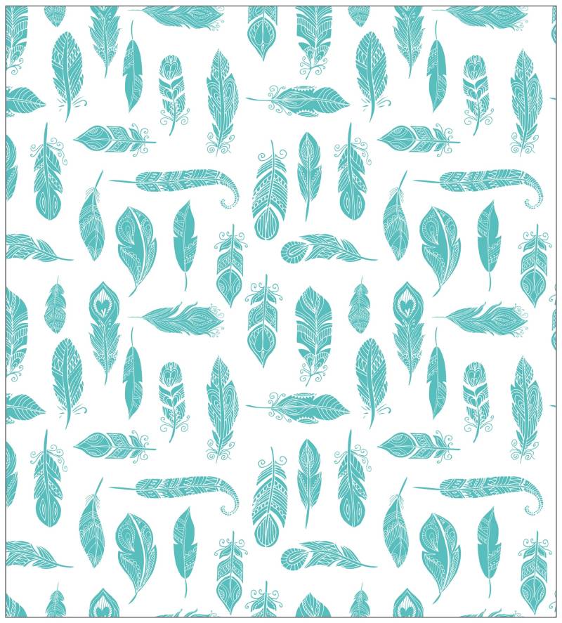 MySpotti Fensterfolie »Look Feathers turquois«, halbtransparent, glattstatisch haftend, 90 x 100 cm, statisch haftend von MySpotti