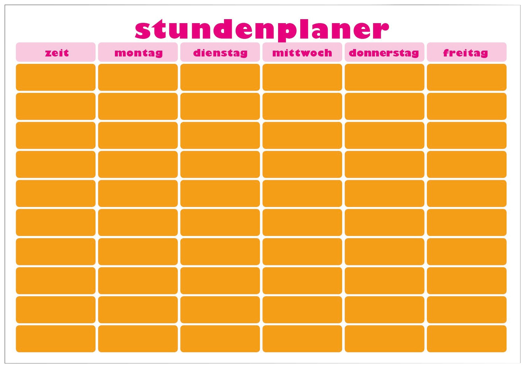 MySpotti Wandsticker »Memo Kids Stundenplaner pink-orange«, (1 St.), mit Whiteboard-Oberfläche von MySpotti