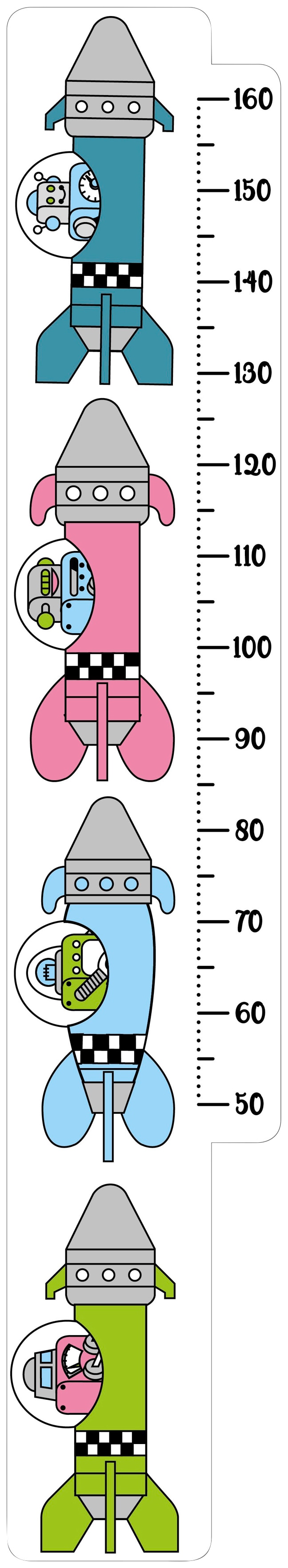 MySpotti Wandsticker »Mess mich Raketen«, (1 St.), zum Messen der Körpergrösse von MySpotti