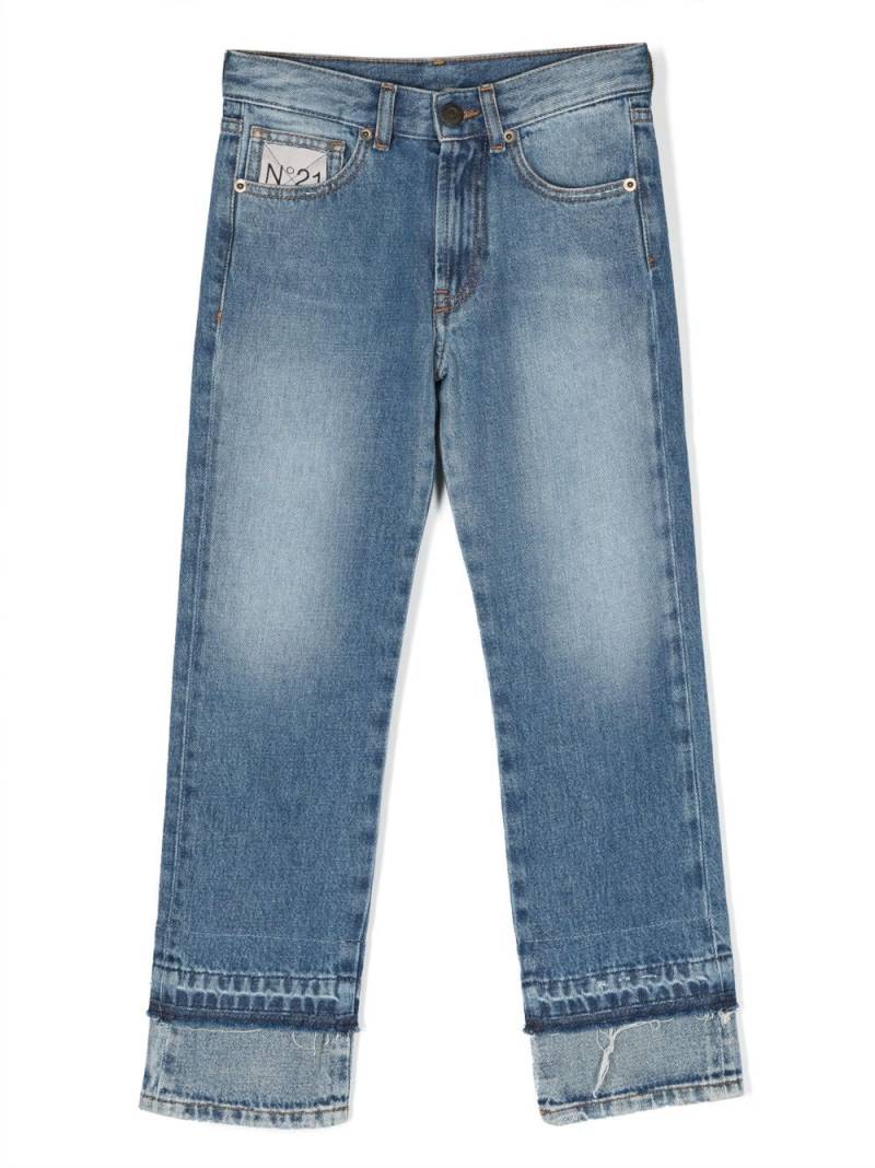 Nº21 Kids logo-appliqué straight-leg jeans - Blue von Nº21 Kids