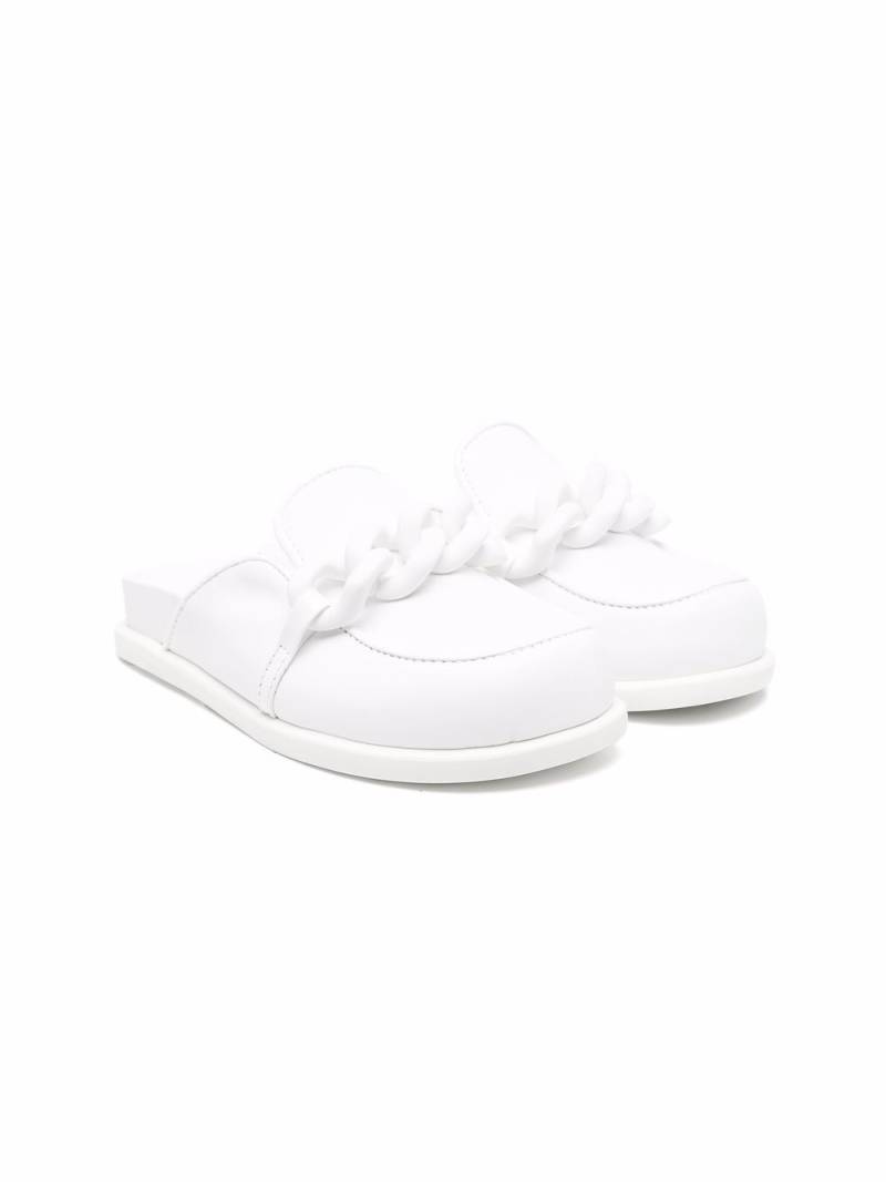 Nº21 Kids chain-embellished mules - White von Nº21 Kids