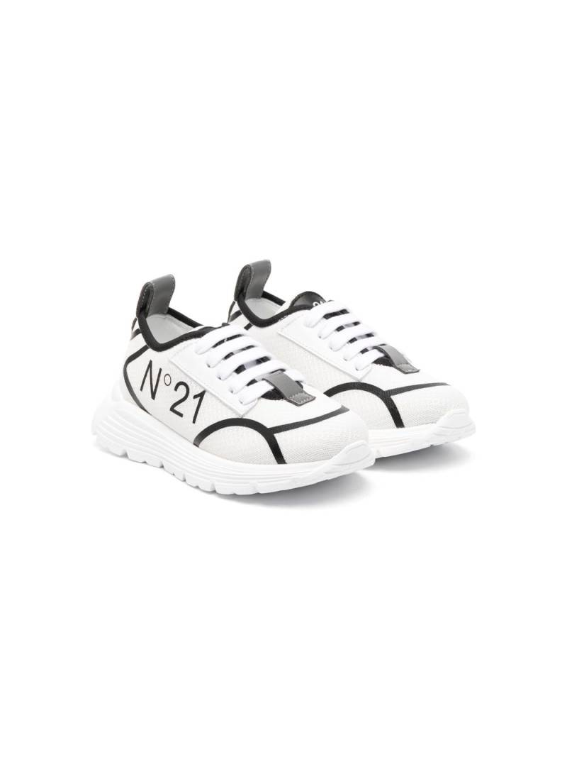 Nº21 Kids debossed-logo low-top sneakers - White von Nº21 Kids