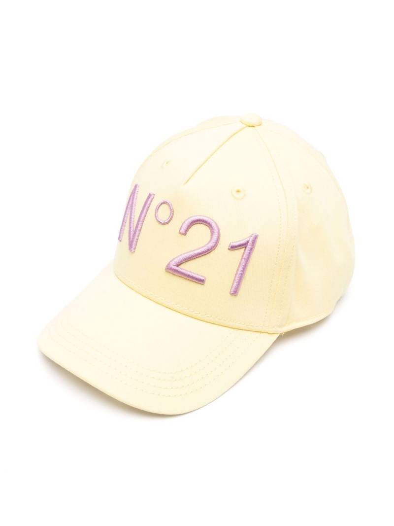 Nº21 Kids embroidered-logo detail baseball cap - Yellow von Nº21 Kids