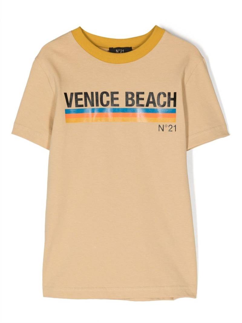 Nº21 Kids graphic-print cotton T-shirt - Neutrals von Nº21 Kids