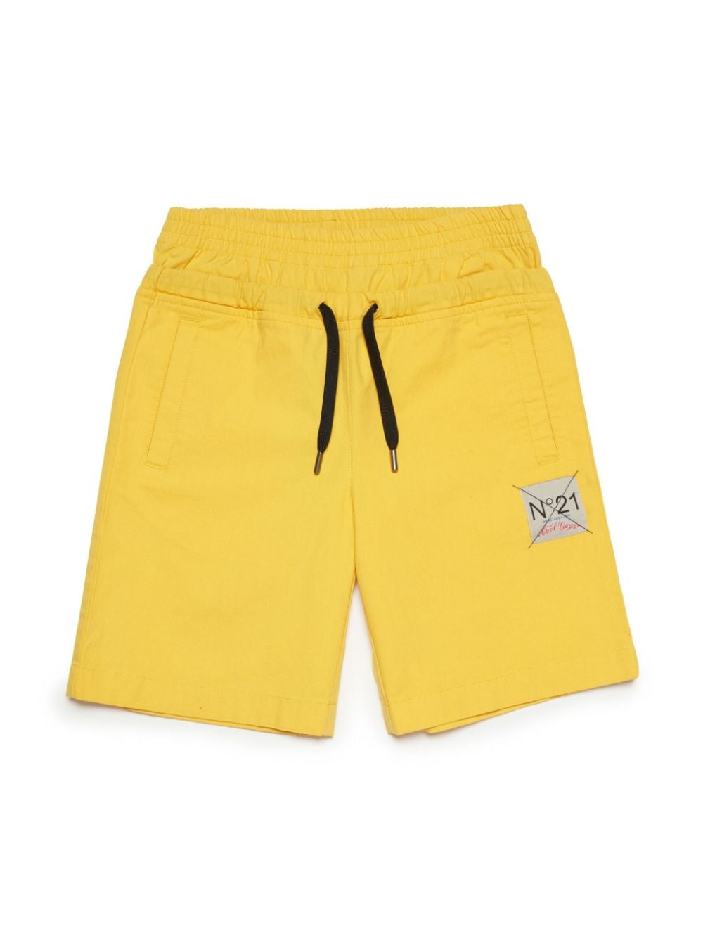 Nº21 Kids logo-appliqué cotton shorts - Yellow von Nº21 Kids
