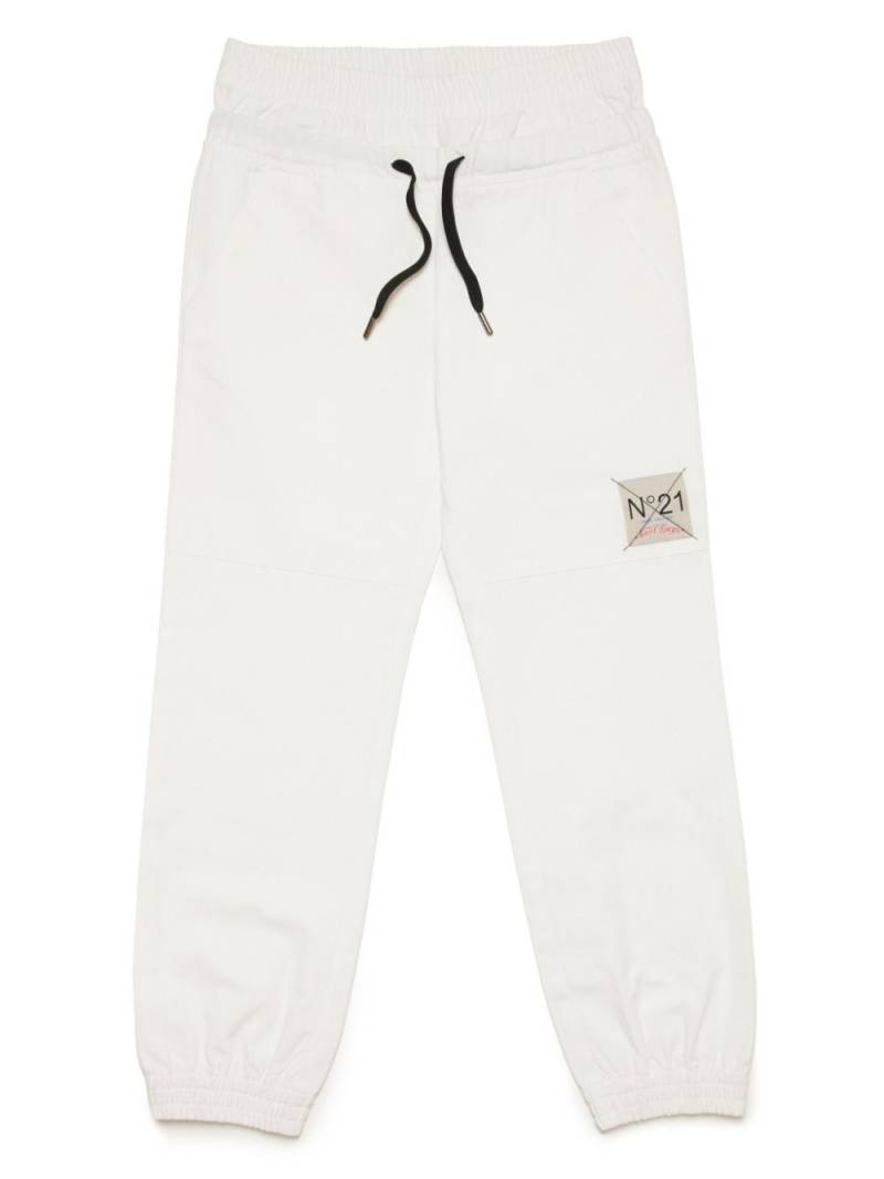 Nº21 Kids logo-appliqué cotton track pants - Neutrals von Nº21 Kids