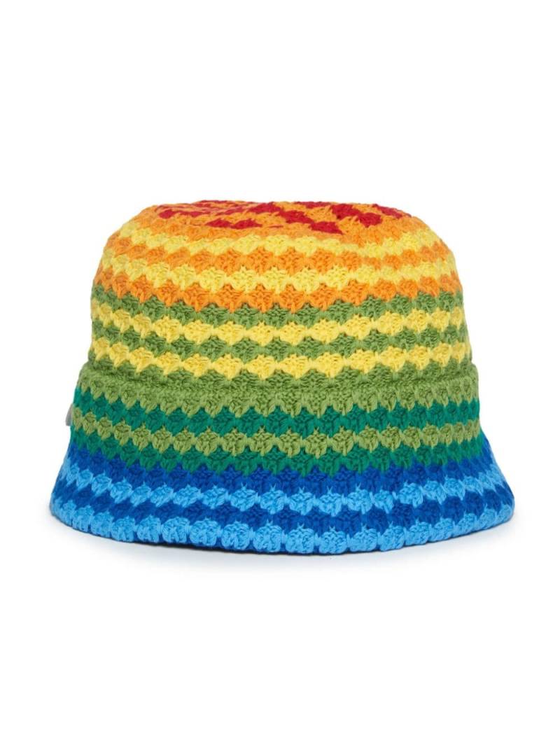 Nº21 Kids logo-applique striped bucket hat - Blue von Nº21 Kids