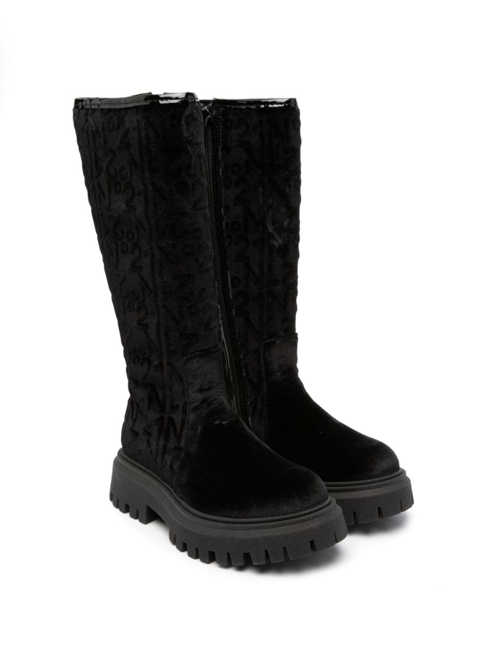 Nº21 Kids logo-embossed knee-high boots - Black von Nº21 Kids