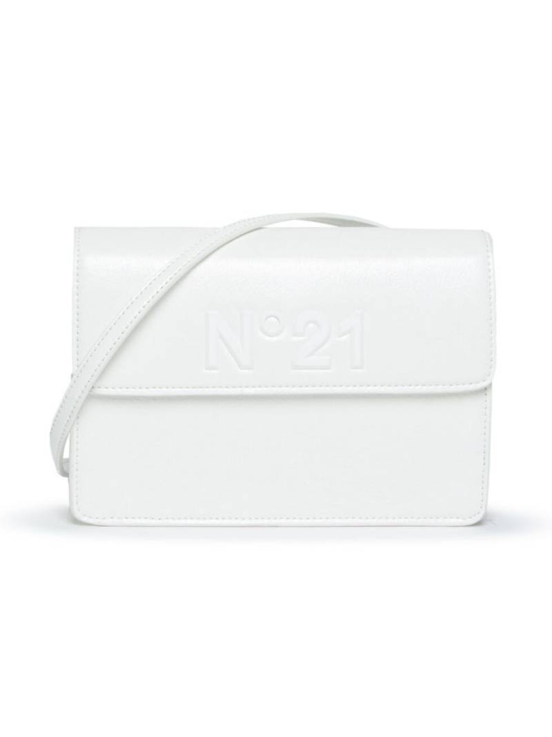 Nº21 Kids logo-plaque faux-leather shoulder bag - White von Nº21 Kids