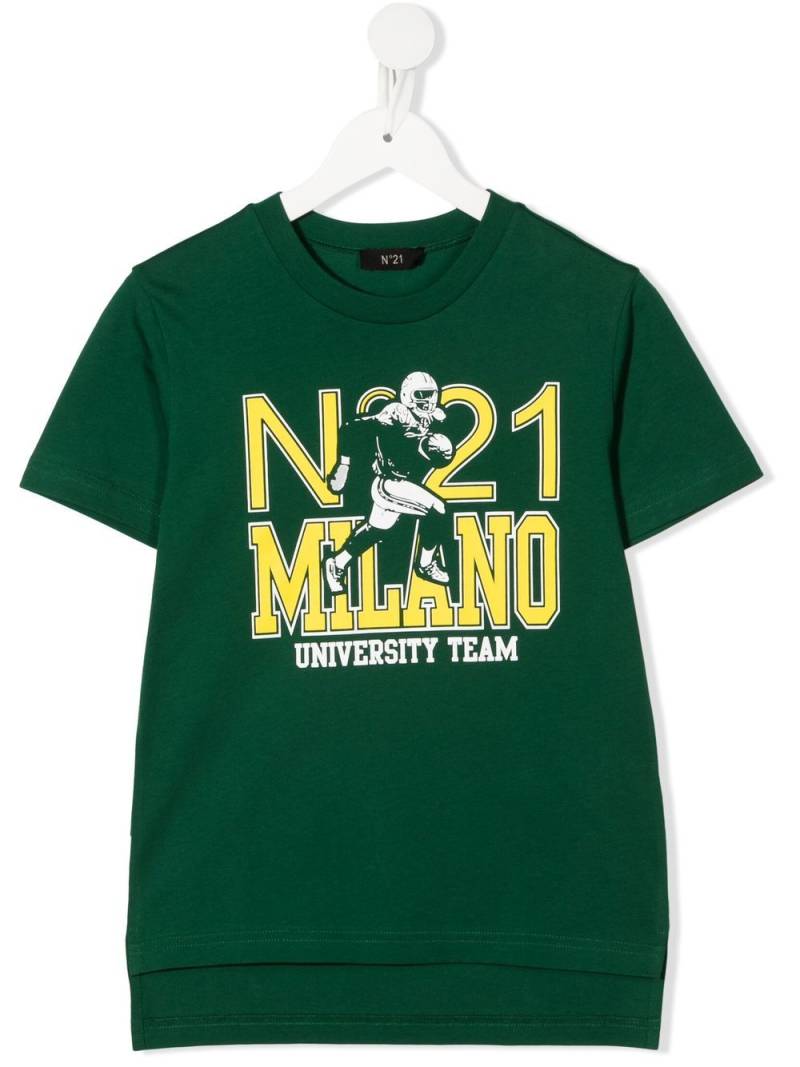 Nº21 Kids logo-print cotton T-shirt - Green von Nº21 Kids