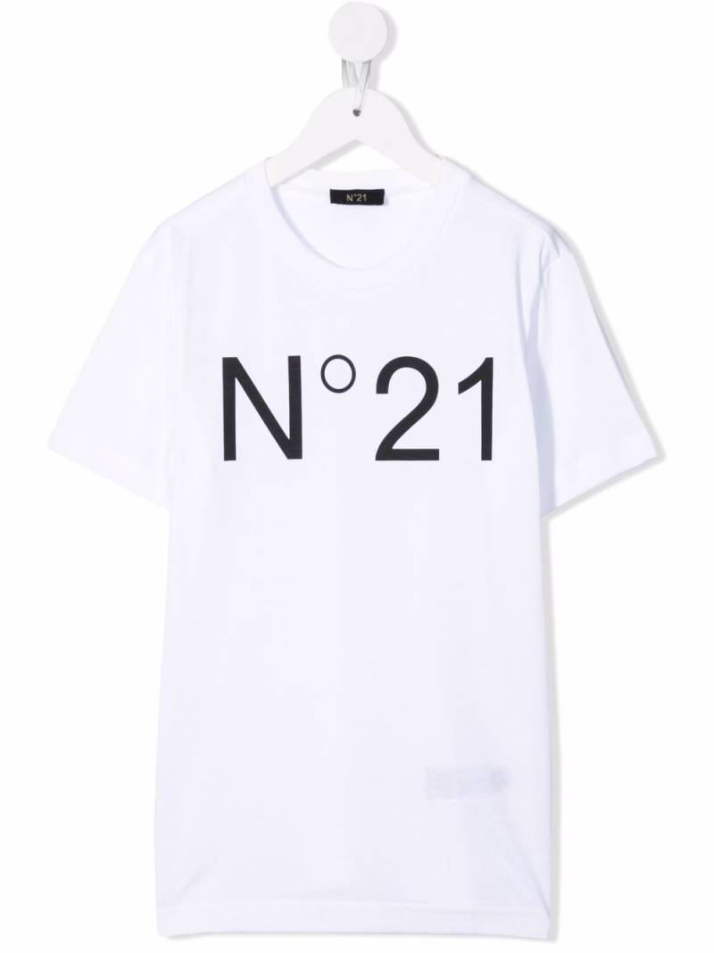 Nº21 Kids logo-print cotton T-shirt - White von Nº21 Kids