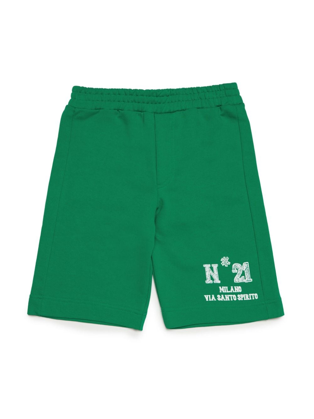 Nº21 Kids logo-print cotton shorts - Green von Nº21 Kids