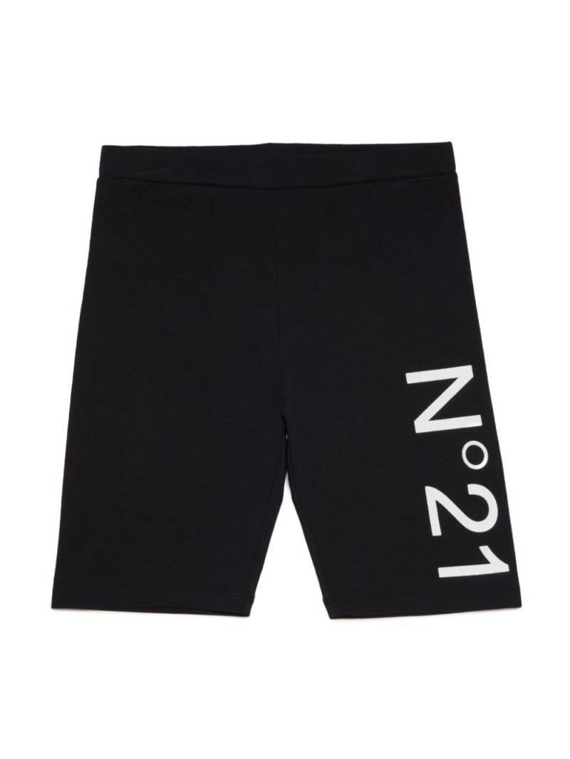 Nº21 Kids logo-print cycling shorts - Black von Nº21 Kids