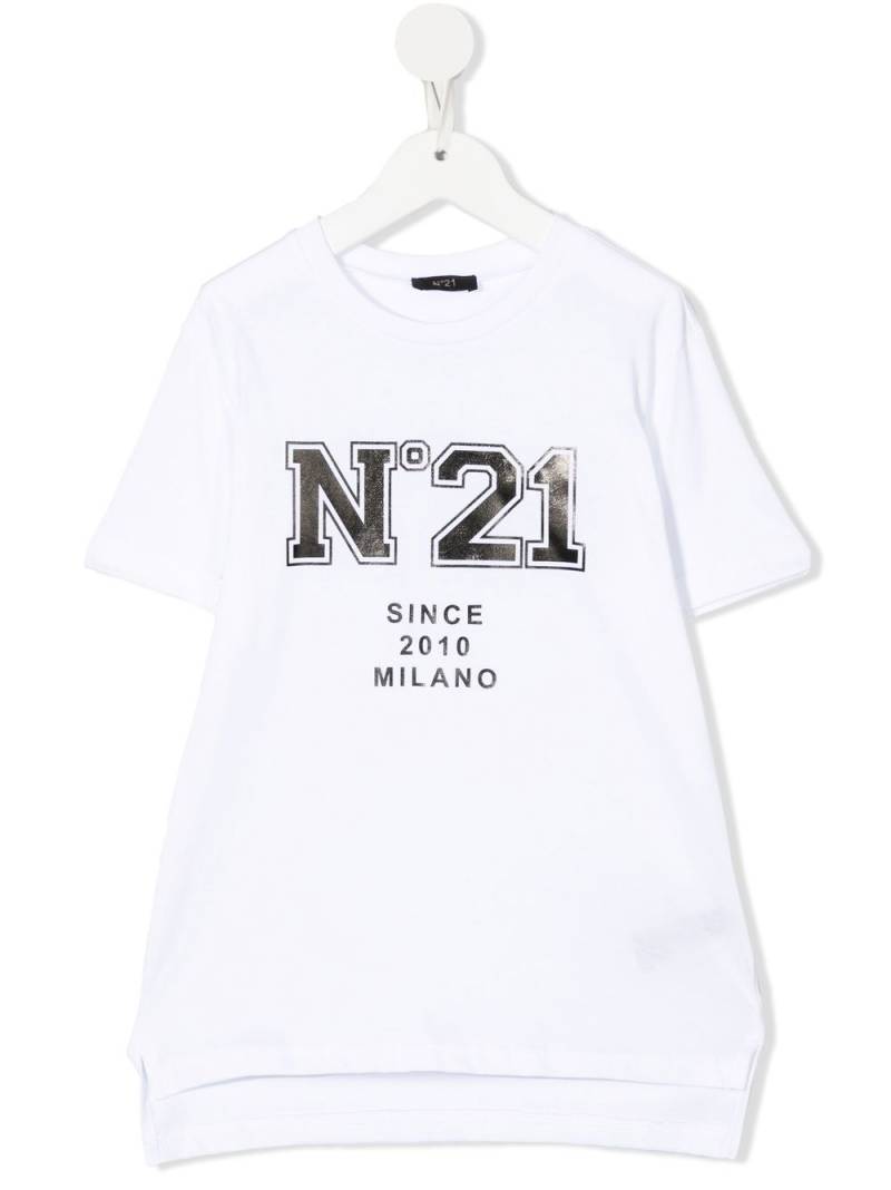 Nº21 Kids logo-print round-neck T-shirt - White von Nº21 Kids