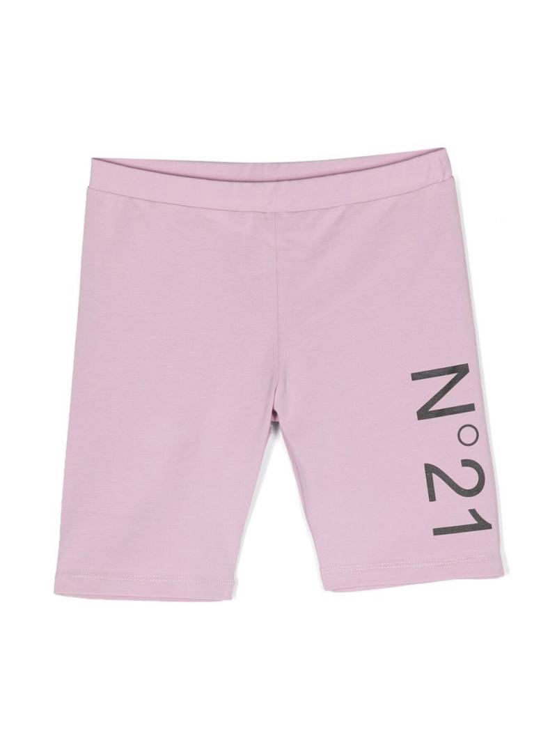 Nº21 Kids logo-print track shorts - Purple von Nº21 Kids