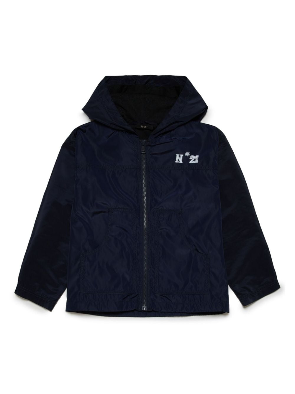 Nº21 Kids logo-print zipped jacket - Blue von Nº21 Kids