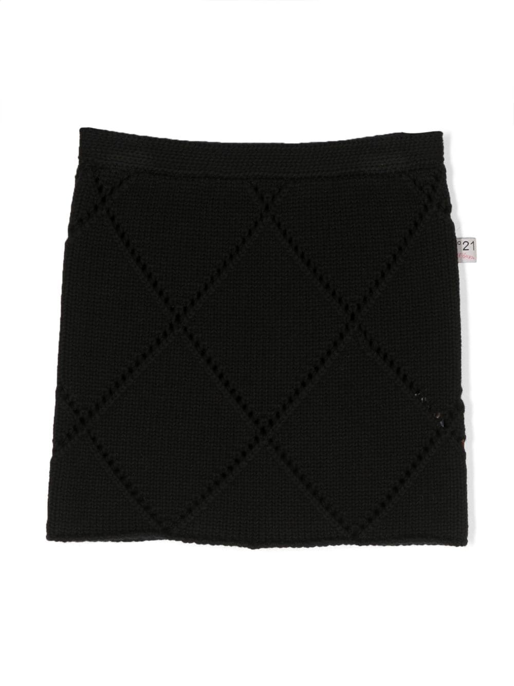 Nº21 Kids pointelle-knit wool-cotton skirt - Black von Nº21 Kids