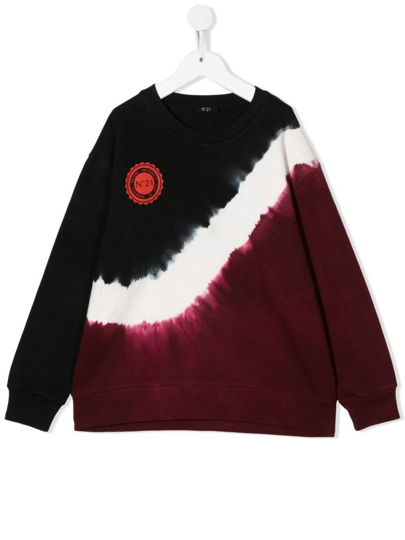 Nº21 Kids tie-dye print logo sweatshirt - Red von Nº21 Kids