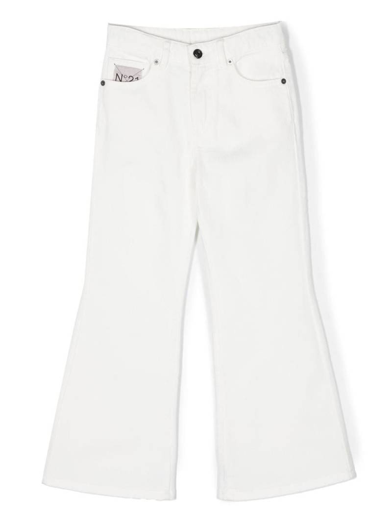 Nº21 Kids wide-leg five-pocket trousers - White von Nº21 Kids