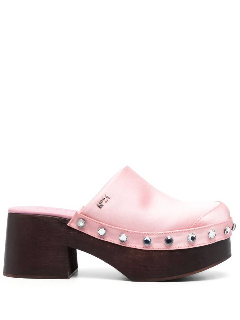 Nº21 stud-embellished platform clogs - Pink von Nº21