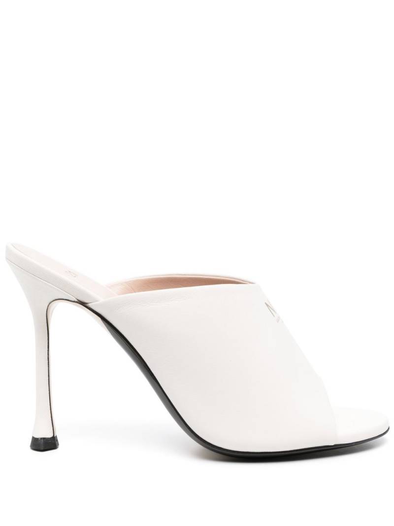 Nº21 105mm logo-print leather mules - White von Nº21