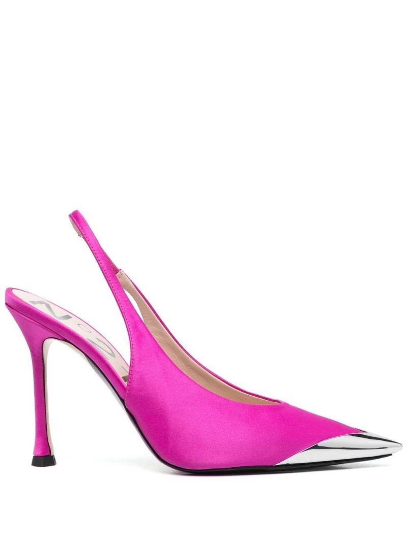 Nº21 110mm contrast-toe slingback pumps - Pink von Nº21