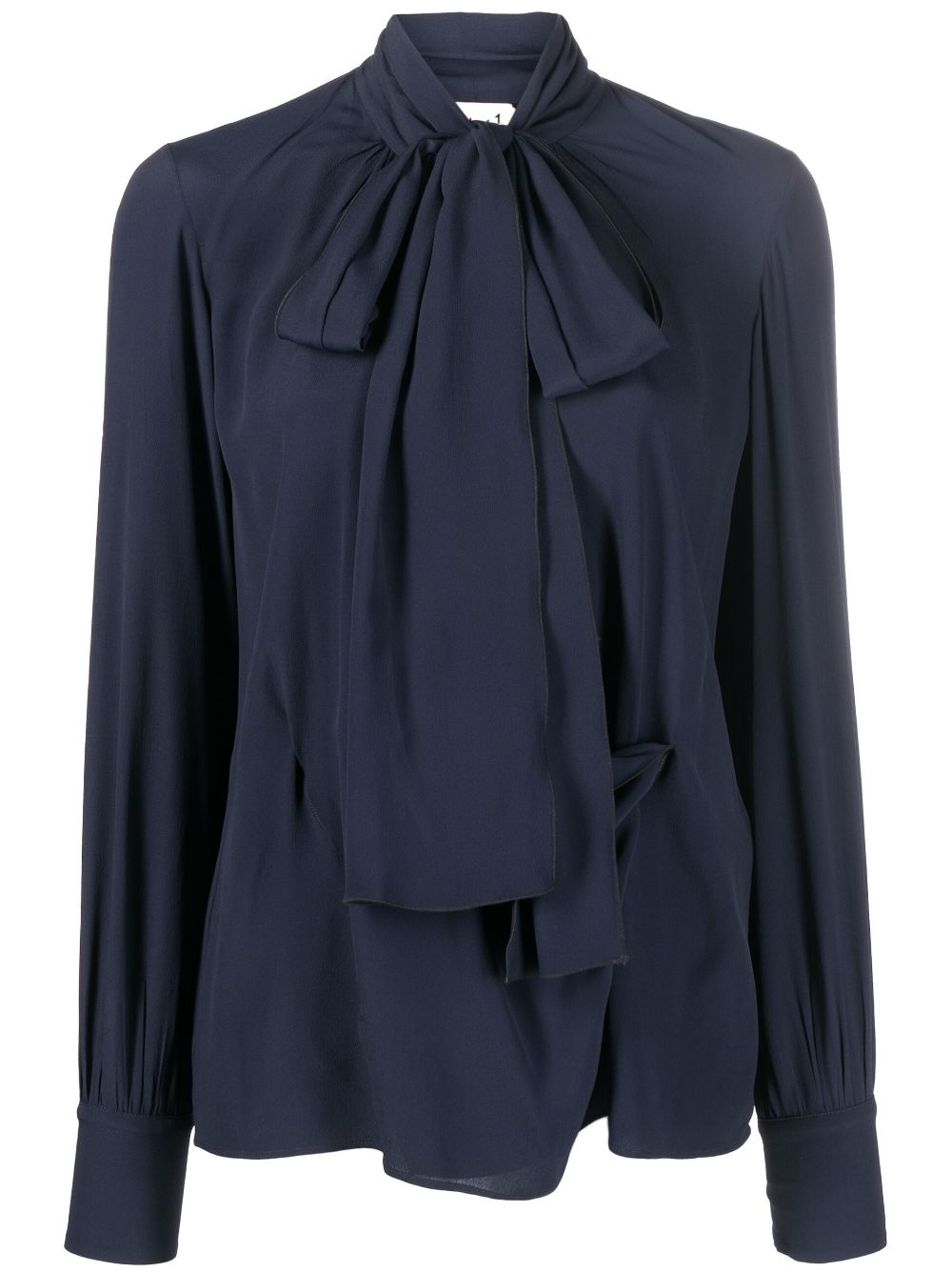 Nº21 draped pussy-bow blouse - Blue von Nº21