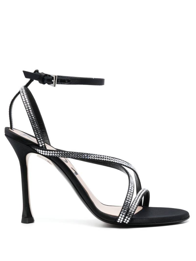 Nº21 100mm crystal-embellished sandals - Black von Nº21