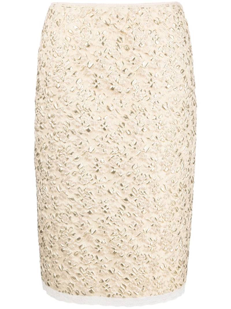 Nº21 brocade-effect lace-trim midi skirt - Gold von Nº21