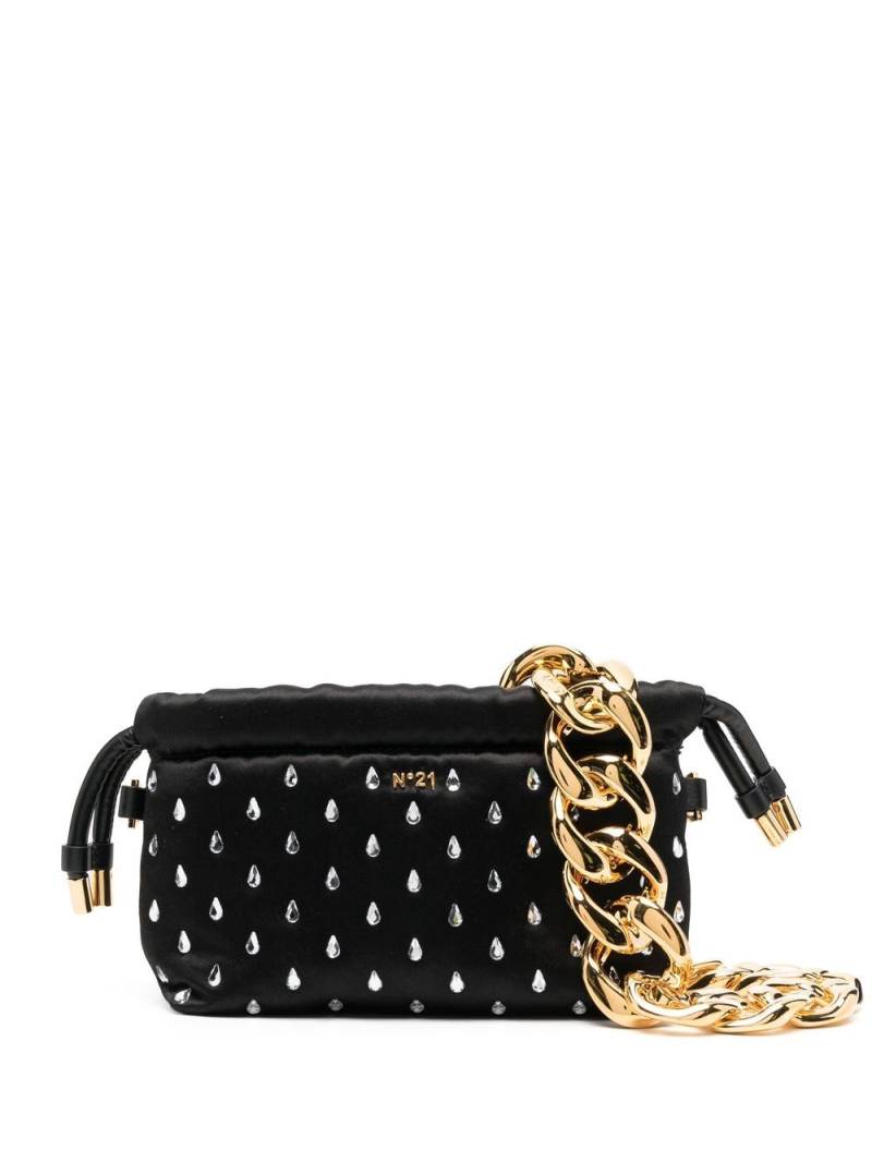 Nº21 crystal-embellished clutch bag - Black von Nº21