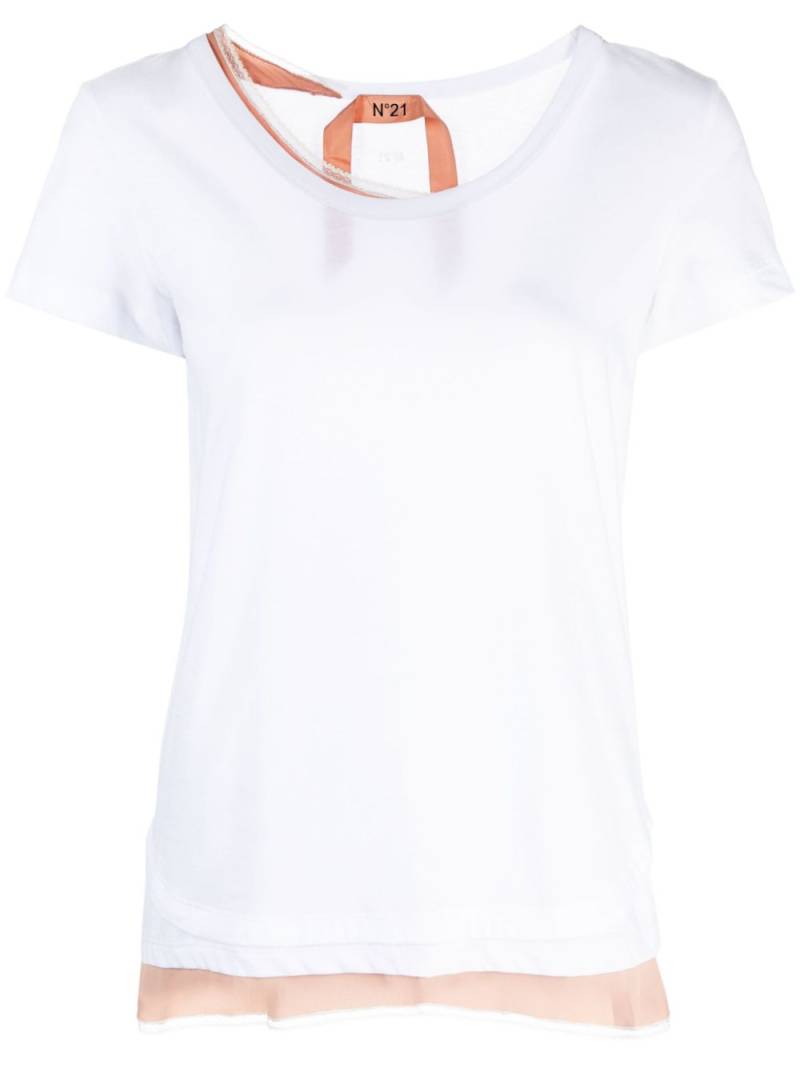 Nº21 layered-design cotton T-shirt - White von Nº21