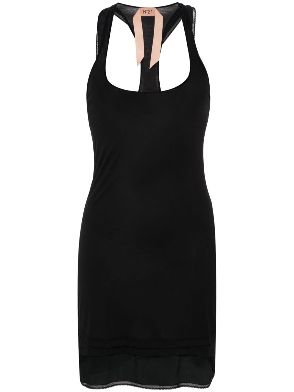 Nº21 logo-appliqué cotton tank top - Black von Nº21