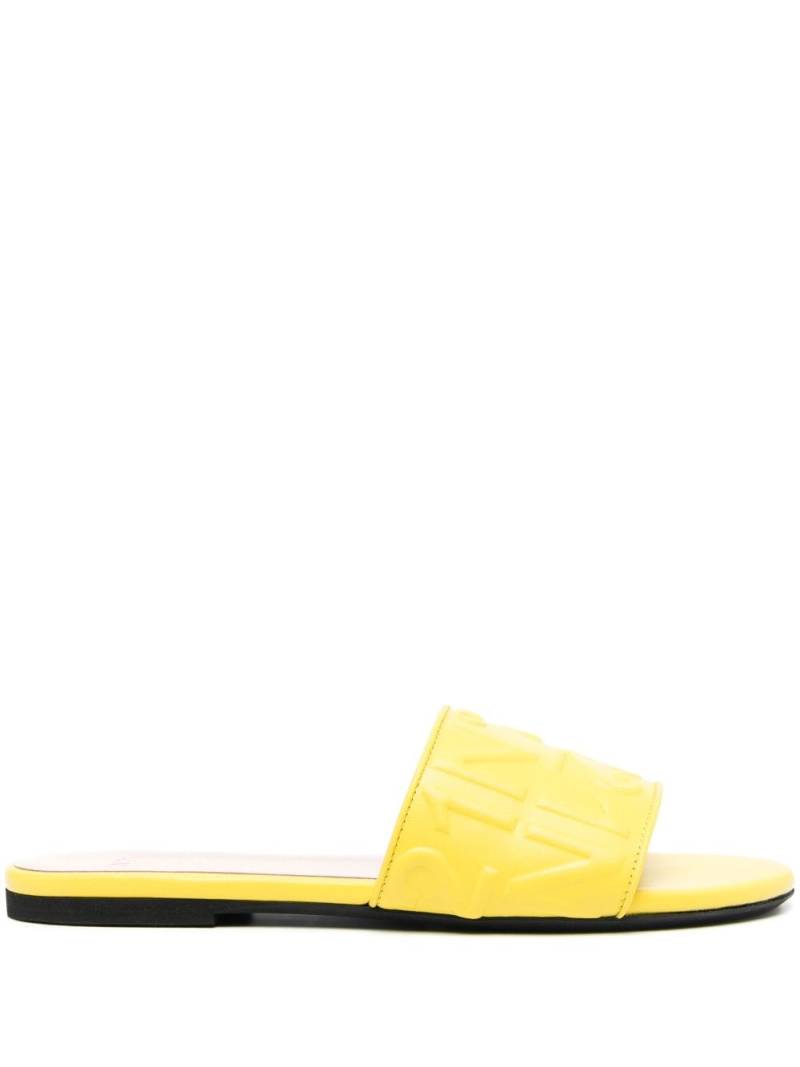 Nº21 logo-embossed leather slides - Yellow von Nº21