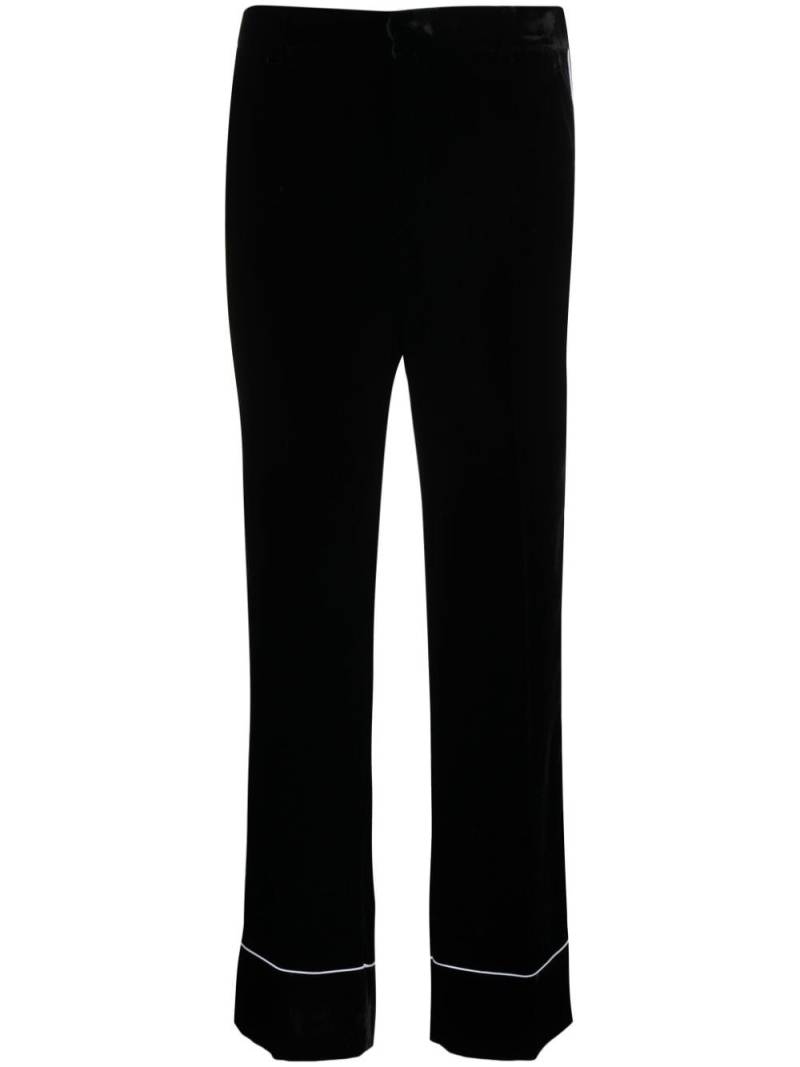 Nº21 piped-trim straight-leg trousers - Black von Nº21