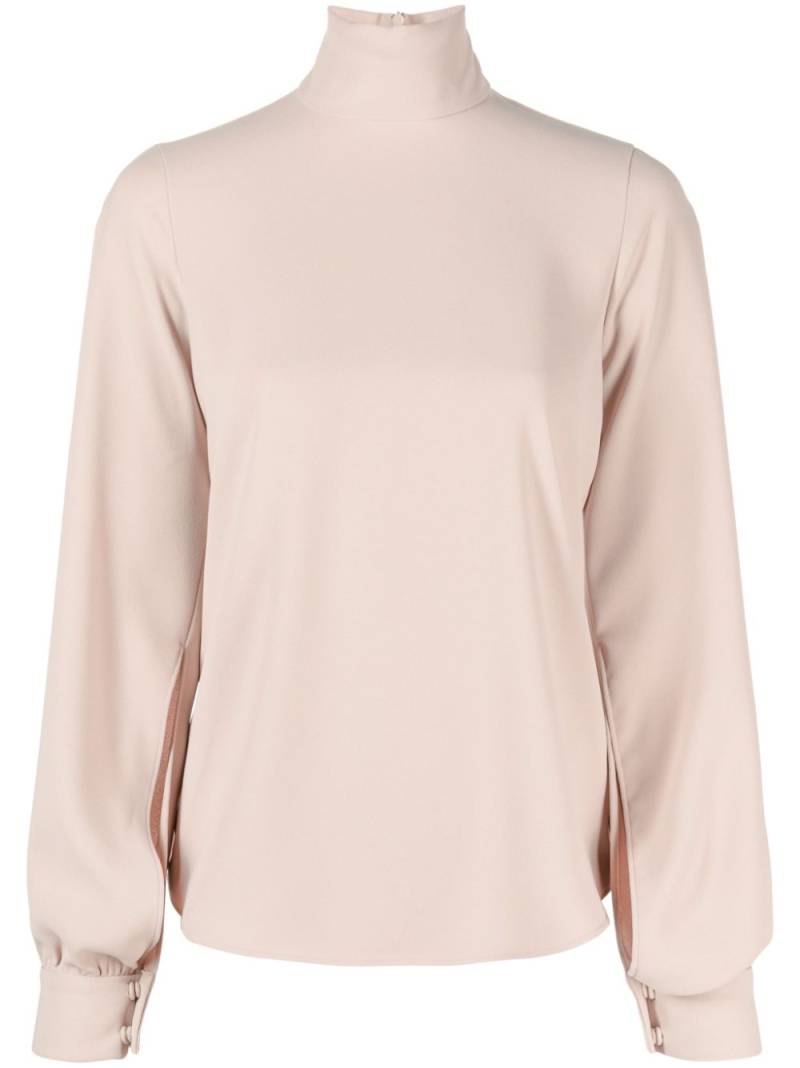 Nº21 puff-sleeves crepe blouse - Neutrals von Nº21