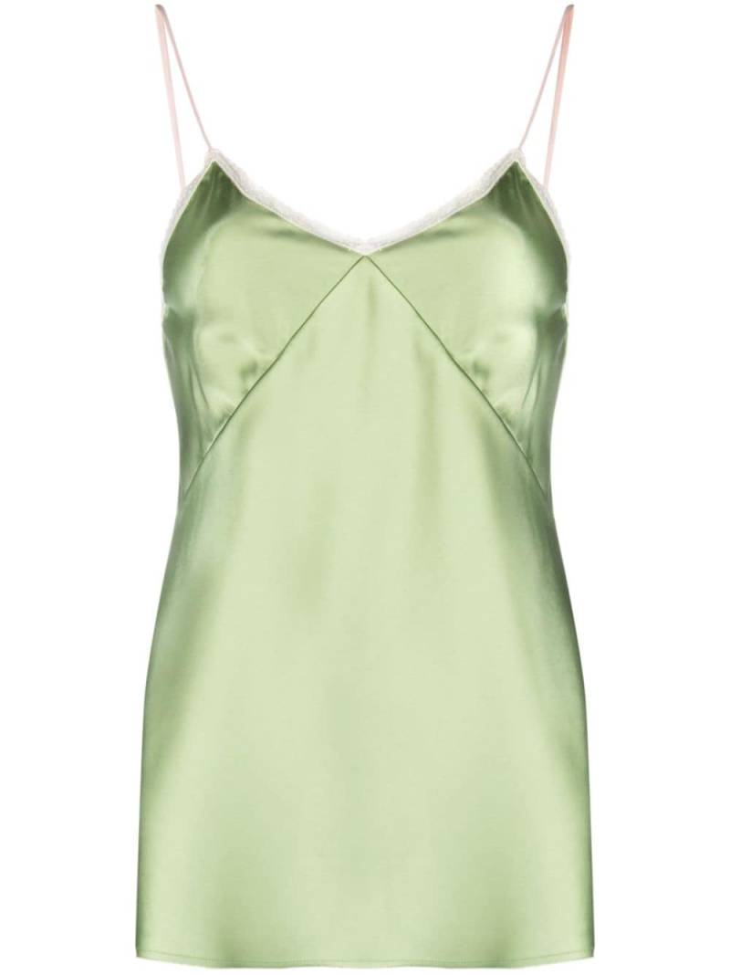 Nº21 spaghetti-straps satin-finish top - Green von Nº21